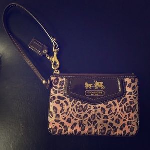 Coach Signature Madison Ocelot print Wristlet